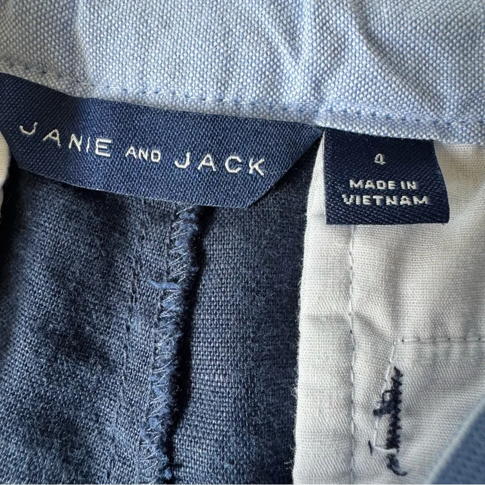 Toddler Boys 4T Shorts 2PC Set Bundle Navy Blue Janie & Jack Tan Street Rules - Picture 3 of 6